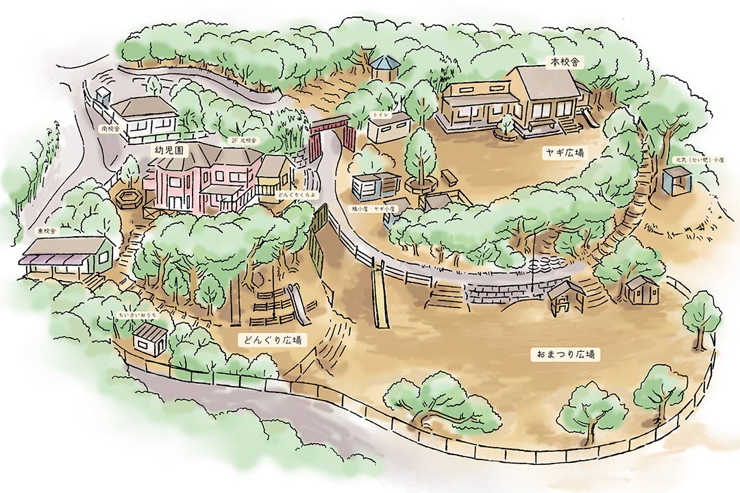 introduction-map どんぐり自然学校・どんぐり幼児園 全体MAP