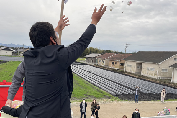 上棟式/餅まき/木の家/新越建設/鹿屋市/志布志/大隅